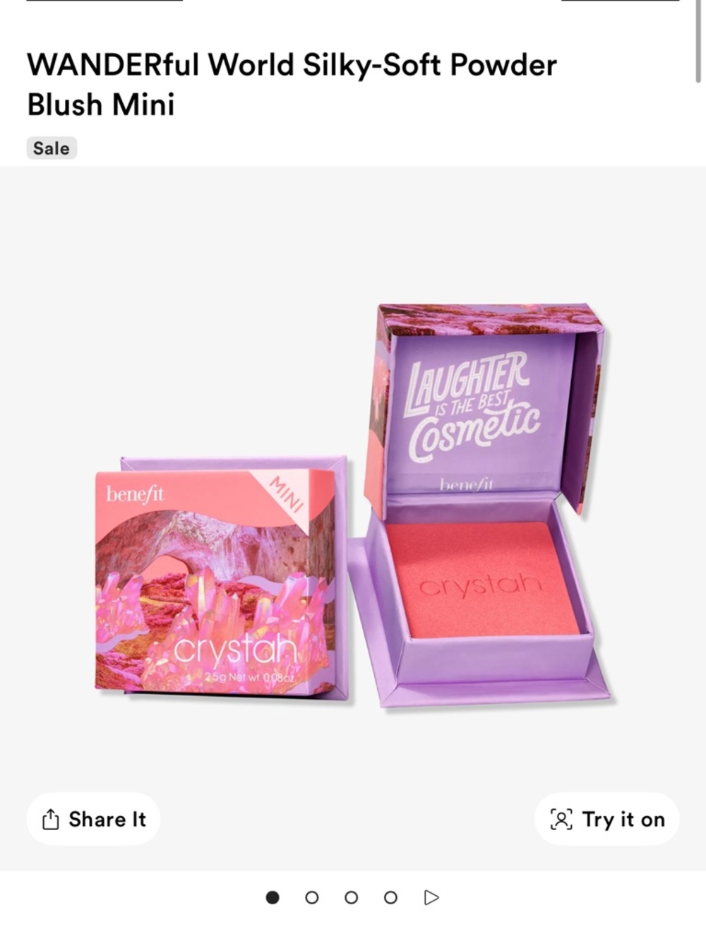 Benefit Crystah Mini Powder Blush — Strawberry Pink